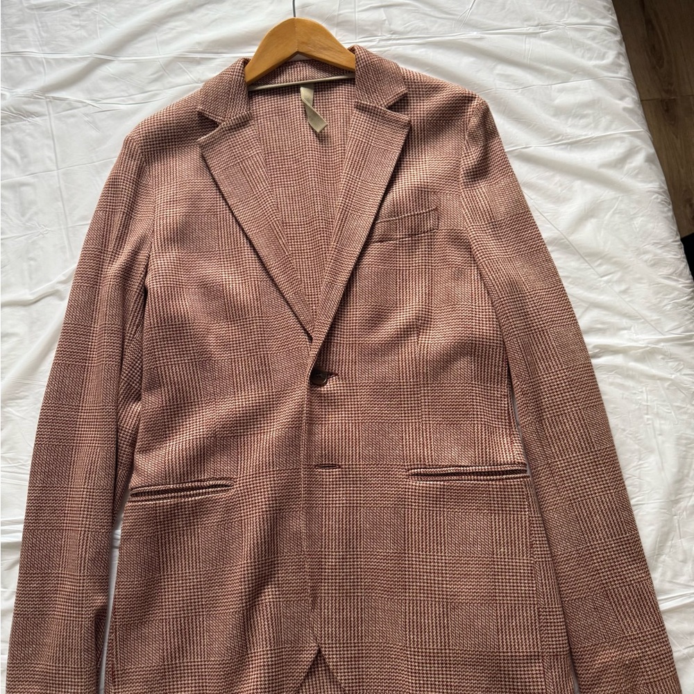 Men's Stylish Blazer in Pink Plaid
